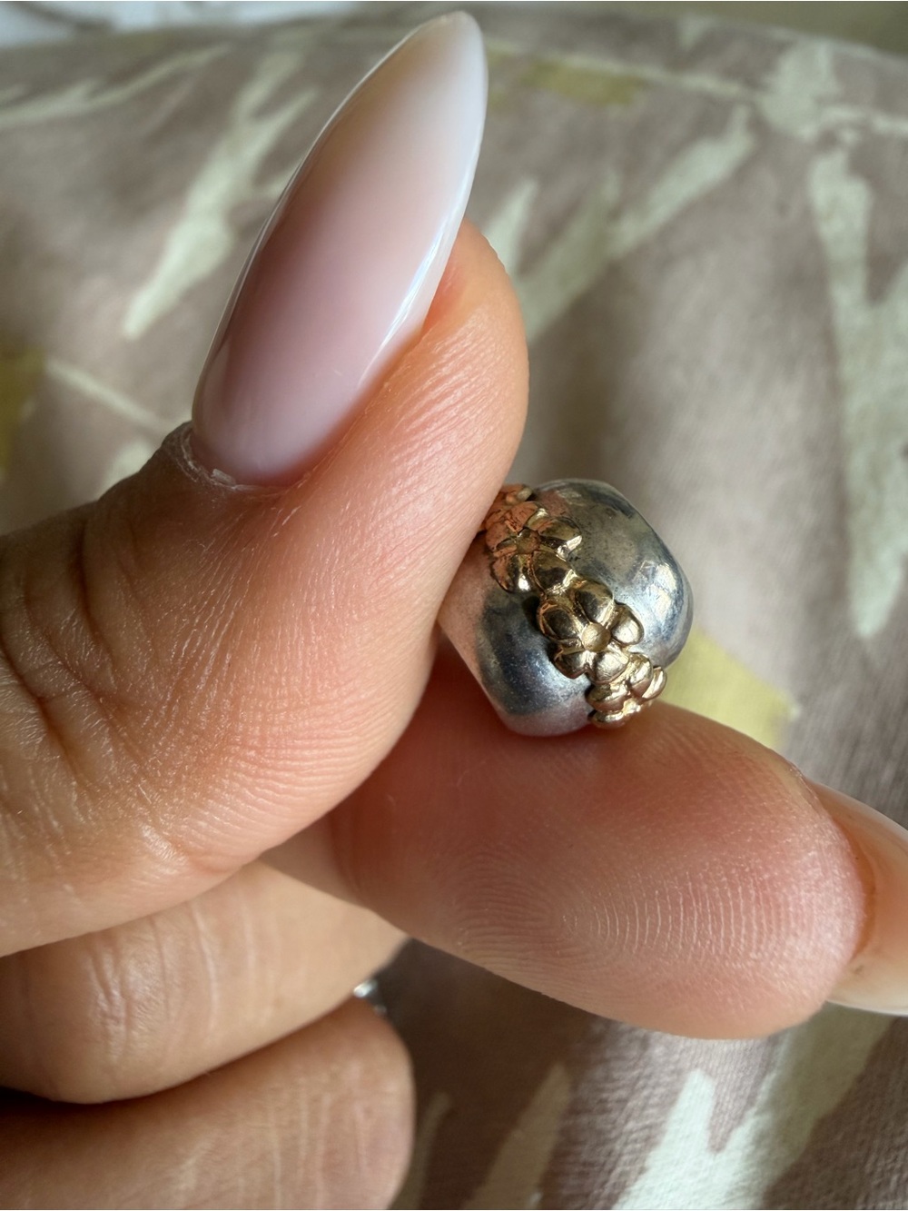 Pandora Sterling Silver Bead Charm with Gold Accent - Two-Tone